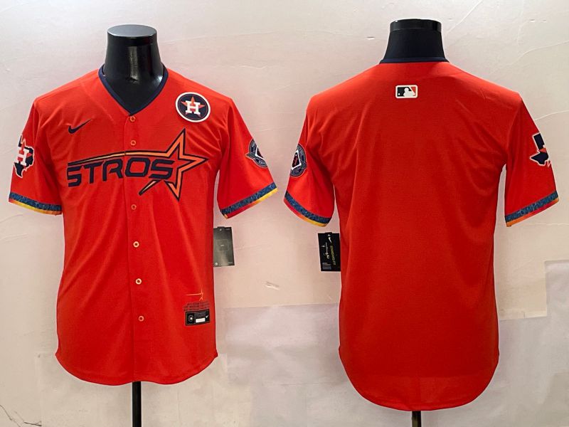 Men Houston Astros Blank Orange Five generation Joint Name 2025 Nike MLB Jersey style 2->youth mlb jersey->Youth Jersey